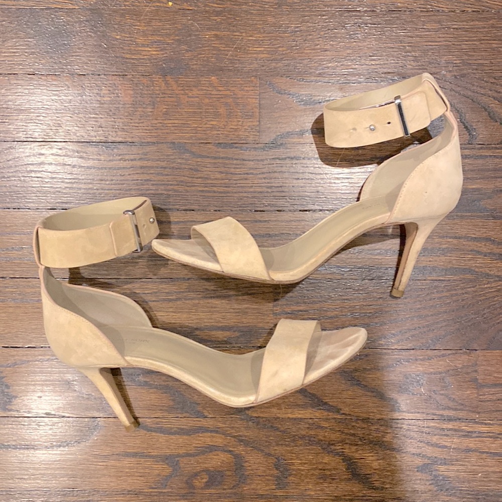Michael Kors Collection blush pink leather heel sandal with ankle strap. Sz. 8